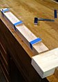 Props Taped Onto Diamond Shaped Blanks for Bandsawing